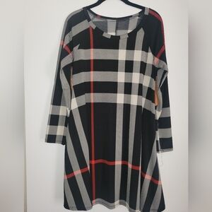 Black and White Raglan Sleeve A-Line Tunic